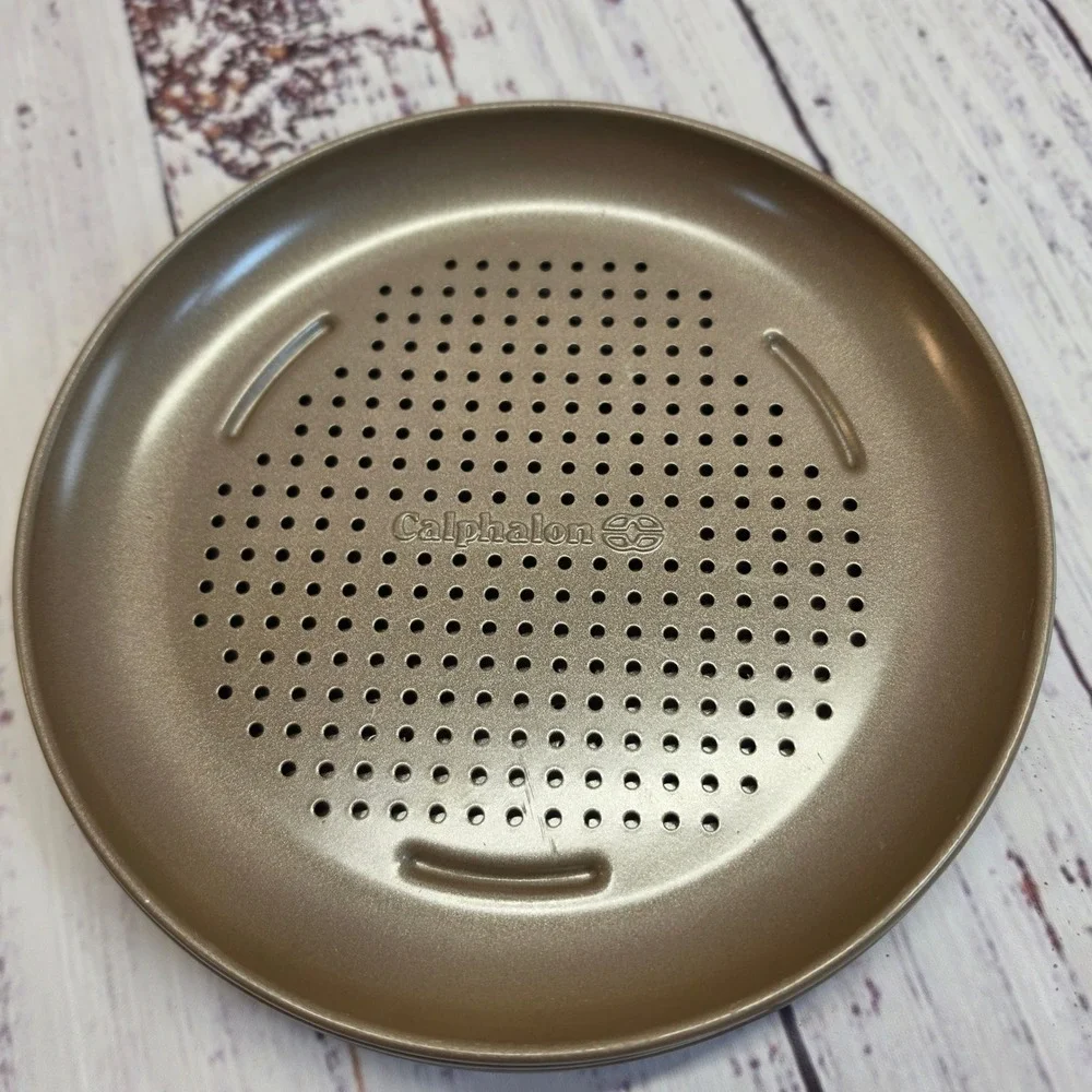 Calphalon Pizza Pans 7in Bronze Excellent Set of 4 Perforated Nonstick